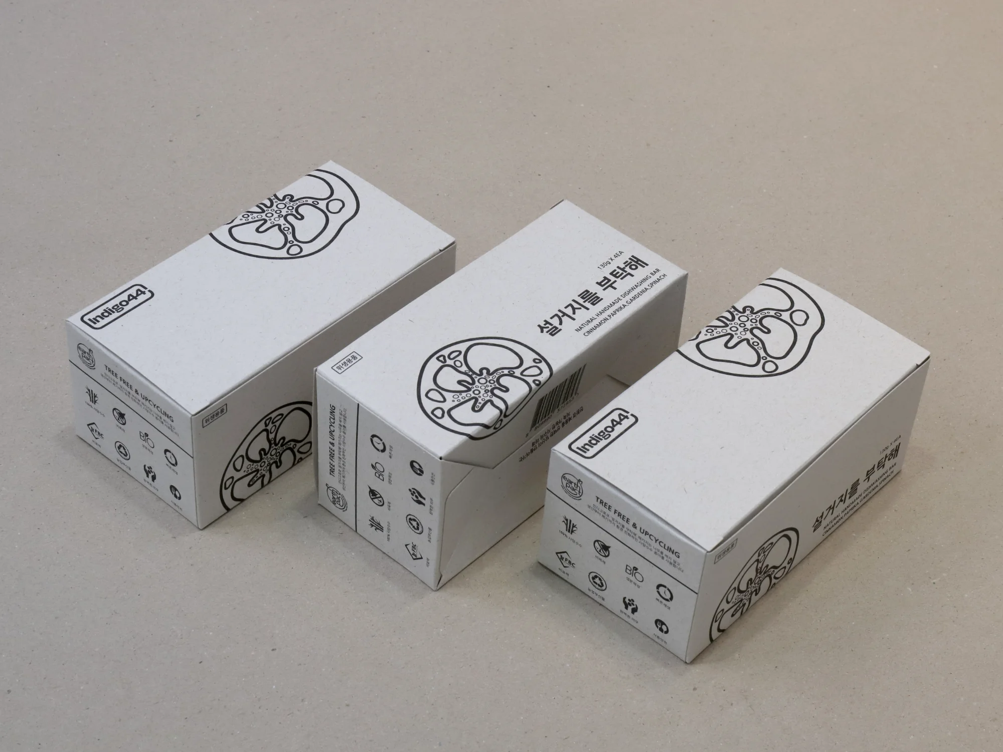 인디고포포 비누 4개입 얼스팩 단상자 박스 제작 사례 - 방산포장