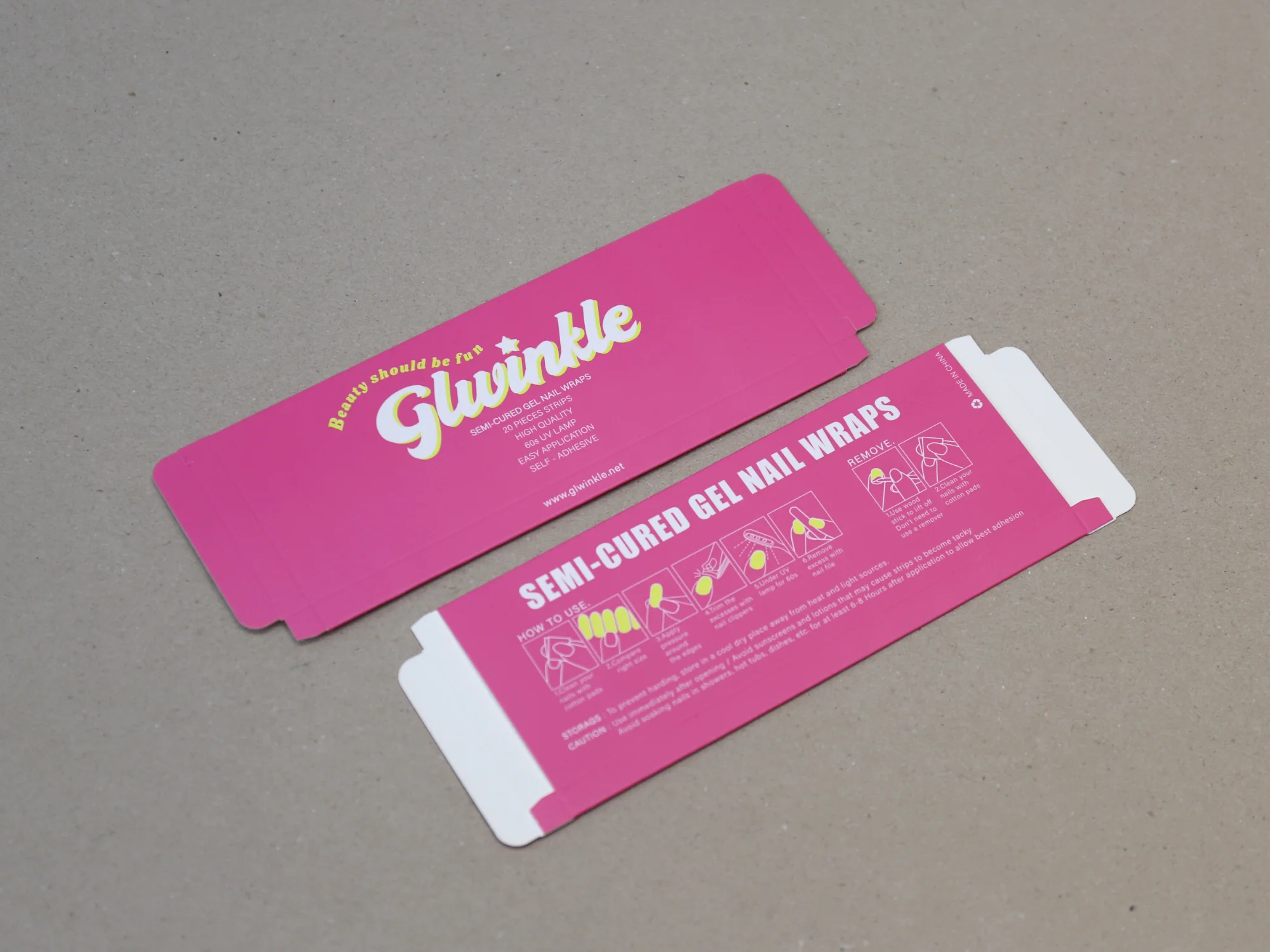 지엘윙클 네일 스티커 단상자 박스 제작 사례 - 방산포장