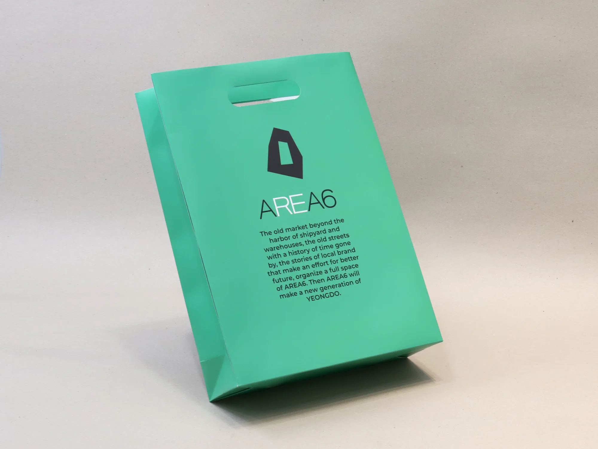 아레아식스 손잡이타공 쇼핑백 쇼핑백 제작 사례 - 방산포장