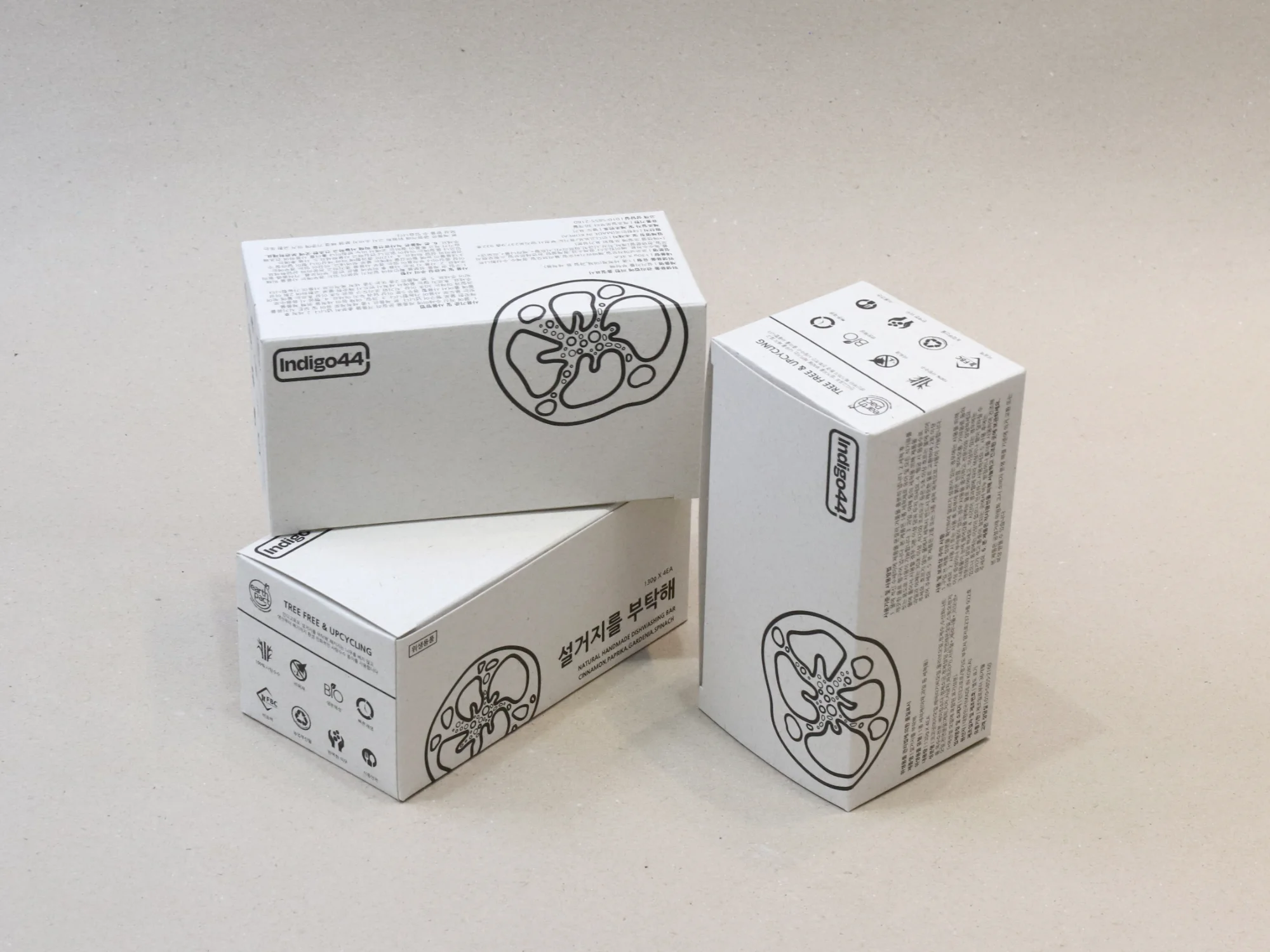 인디고포포 비누 4개입 얼스팩 단상자 박스 제작 사례 - 방산포장