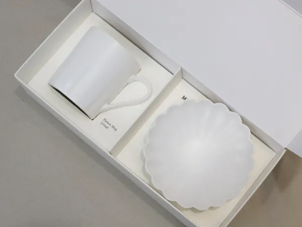 무자기 잔+접시 G형 박스 박스 패키지 제작 - 방산포장