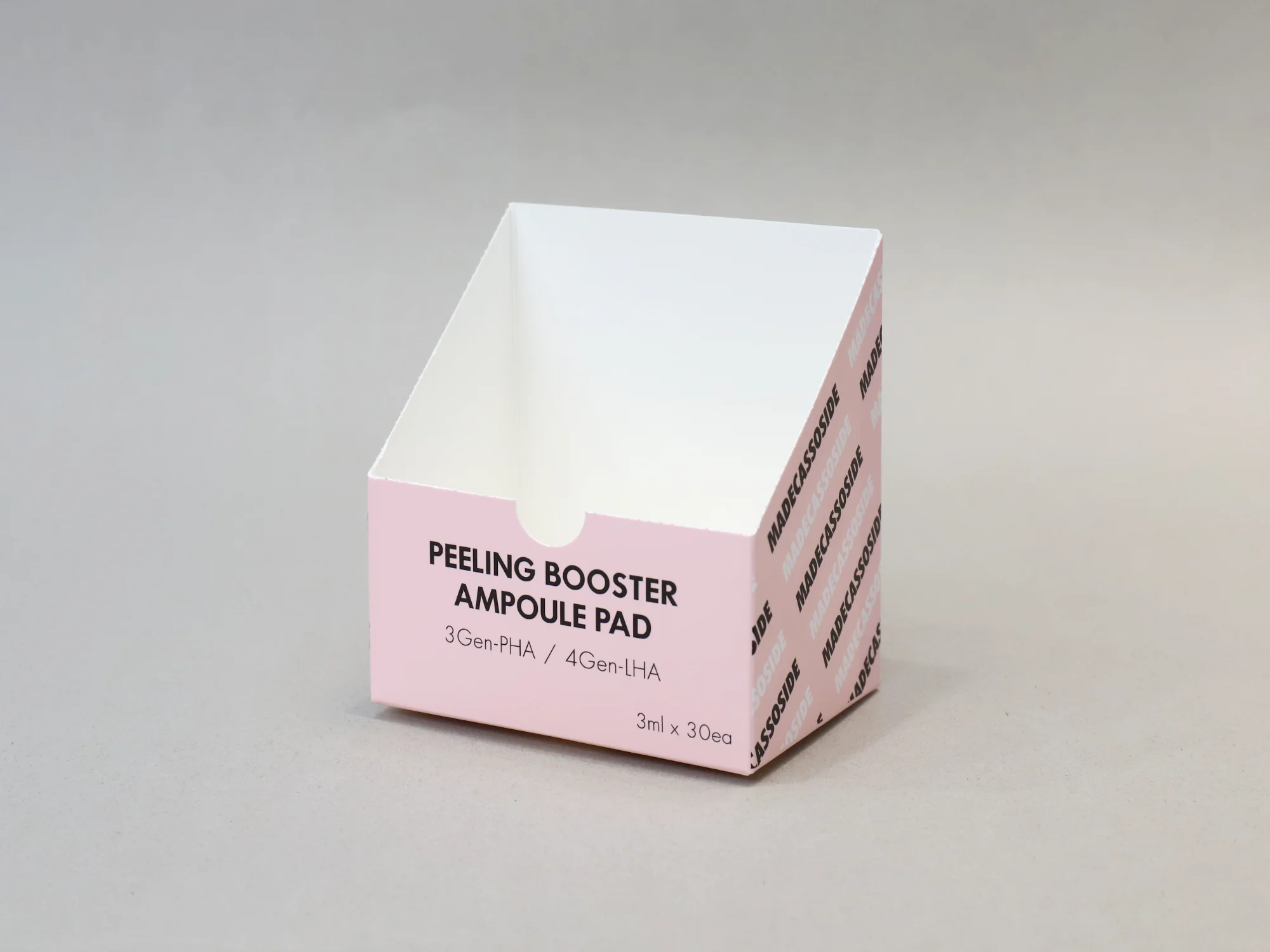 레아뷰티 앰플 미싱칼 포인트 박스 박스 제작 사례 - 방산포장