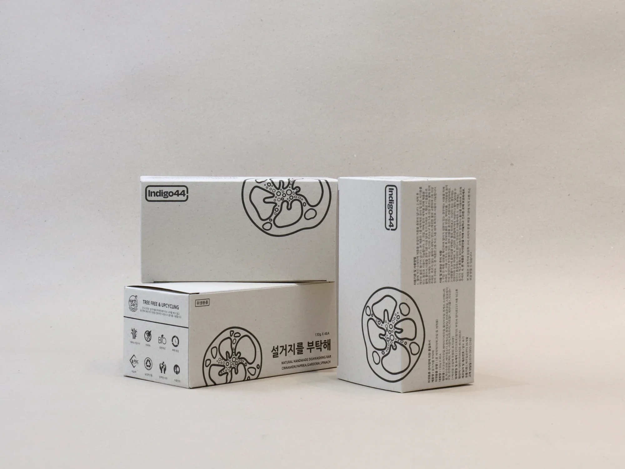 인디고포포 비누 4개입 얼스팩 단상자 박스 제작 사례 - 방산포장
