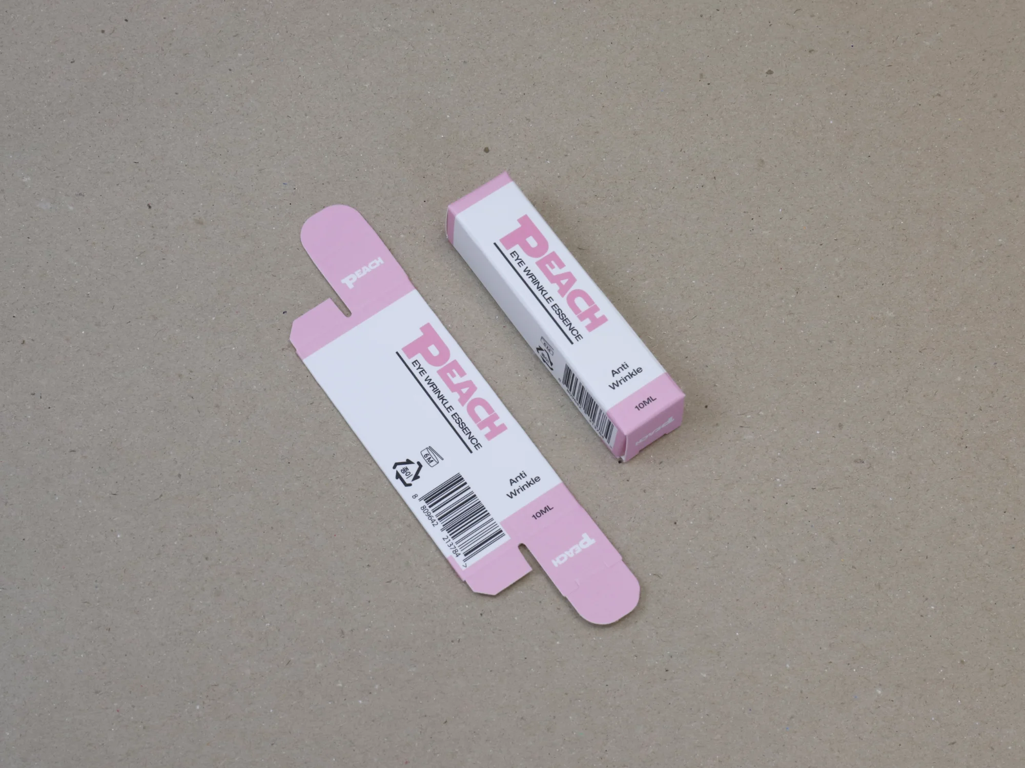 피치 에센스 미니 단상자 박스 제작 사례 - 방산포장