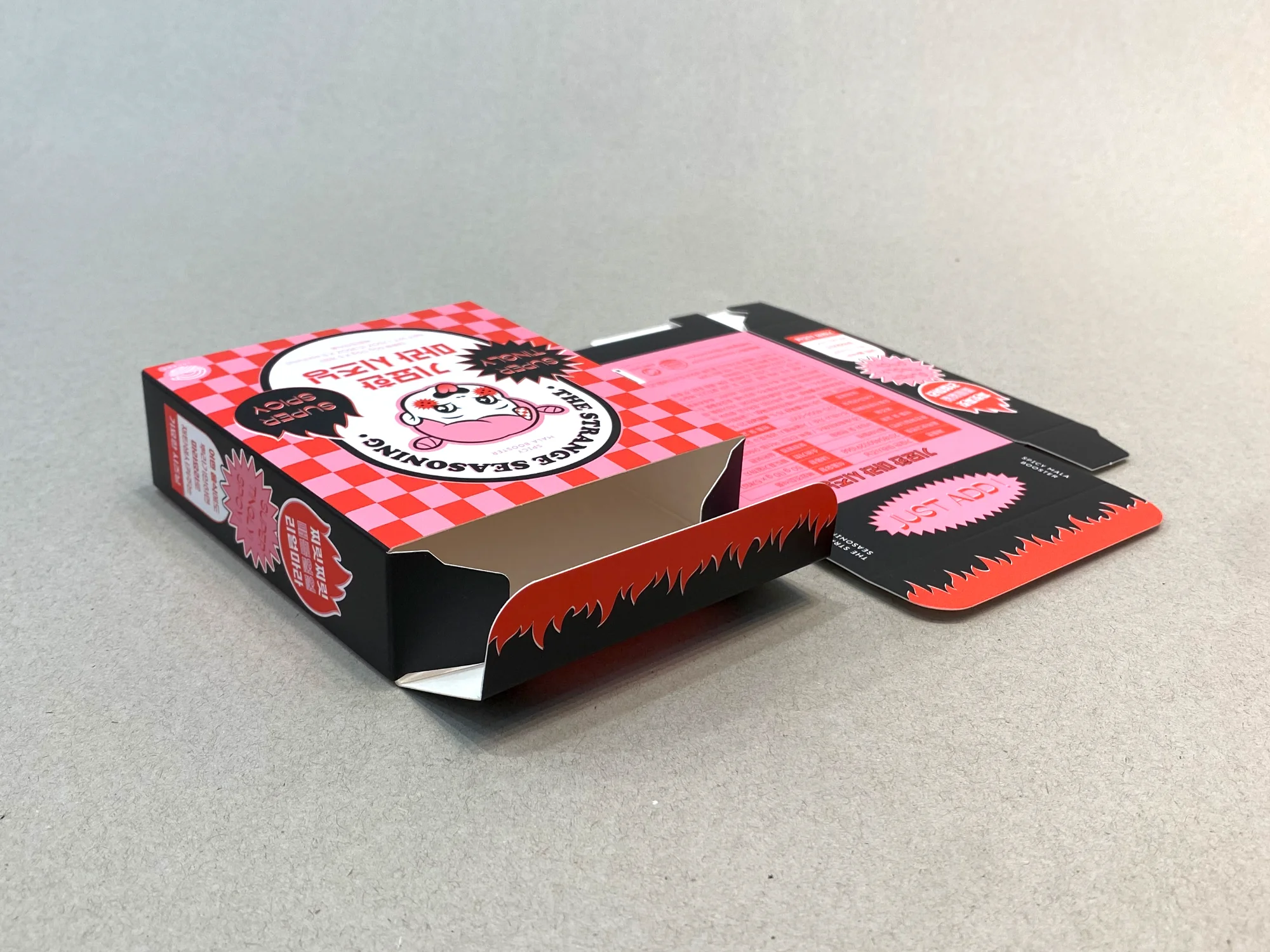 기묘한마라시즈닝 박스 제작 사례 - 방산포장