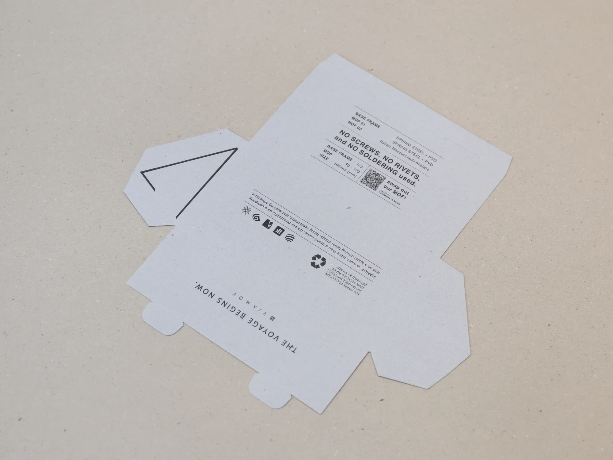 비아모프 안경 삼각 조립식 박스 박스 제작 사례 - 방산포장