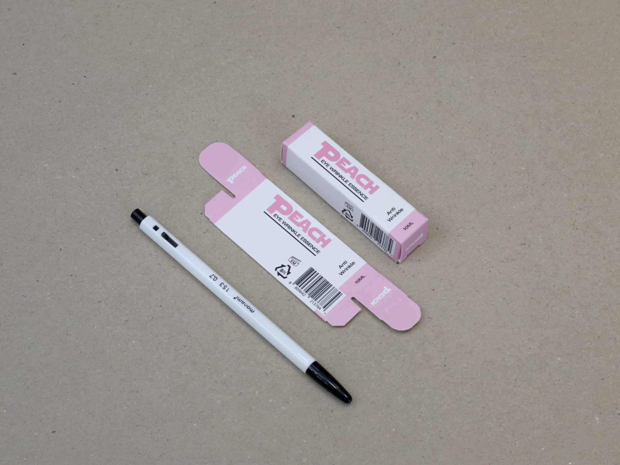 피치 에센스 미니 단상자 박스 제작 사례 - 방산포장