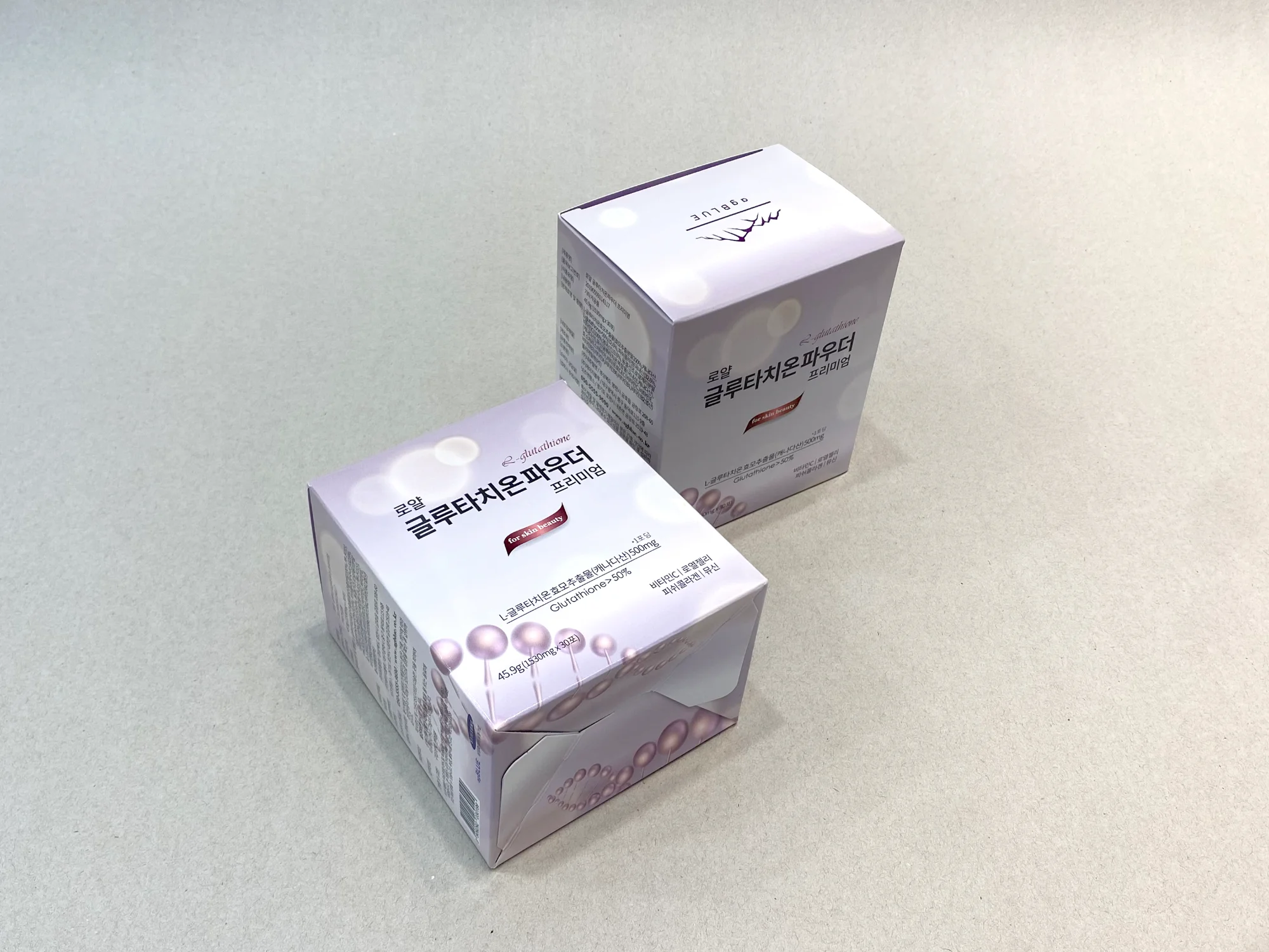 글루타치온파우더 박스 제작 사례 - 방산포장