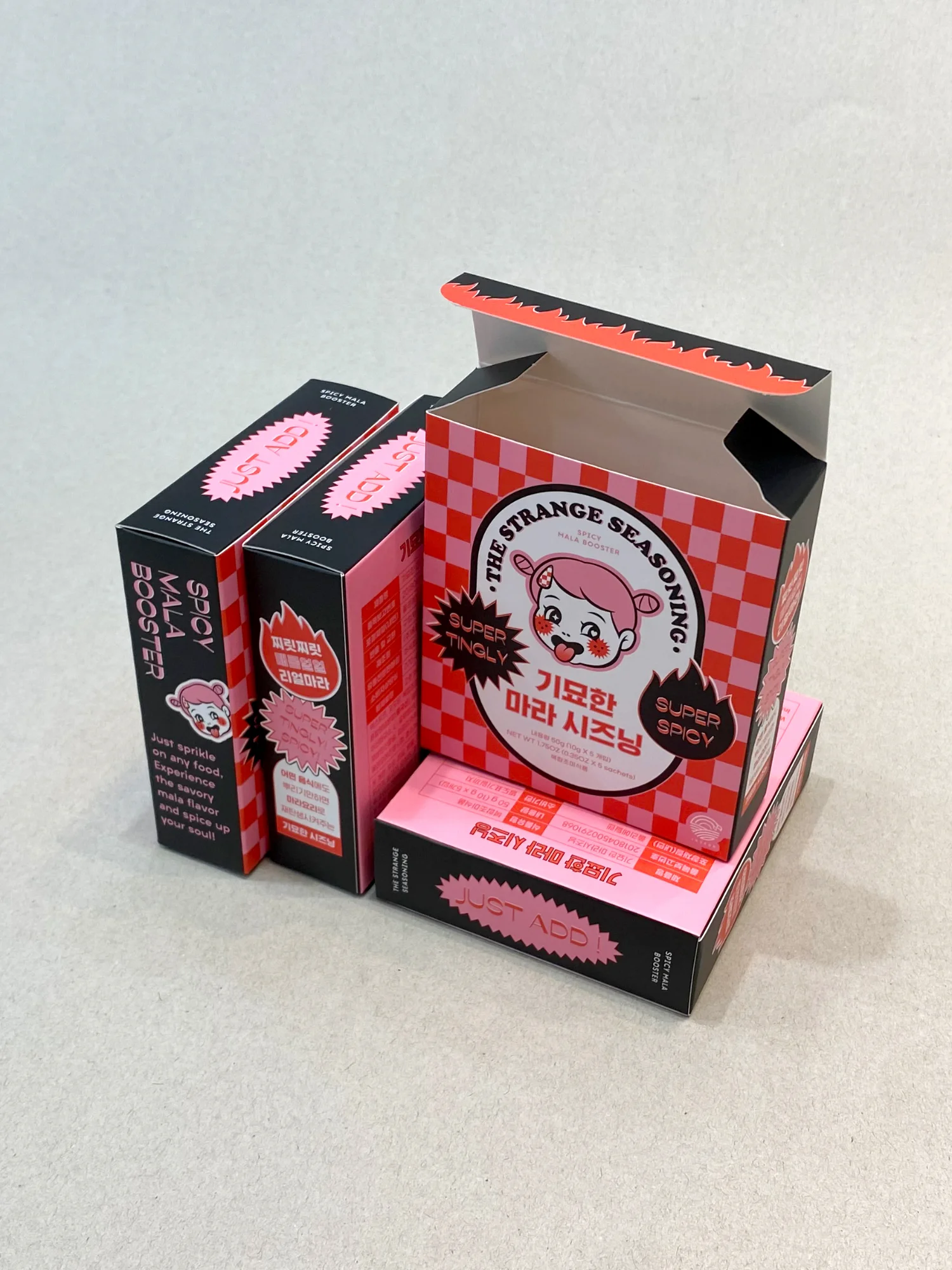 기묘한마라시즈닝 박스 제작 사례 - 방산포장